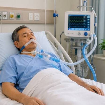 Patient receiving advanced ventilation care